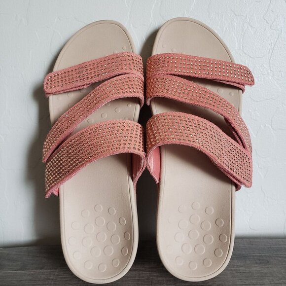 Vionic Pink Sandals with Criss-Cross Straps and Platform Sole - Picture 6 of 11